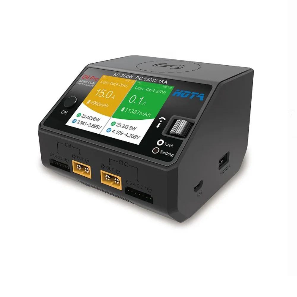 Беспроводное зарядное устройст – обзор и цена Hota D6 Pro Dual Lipo Charger